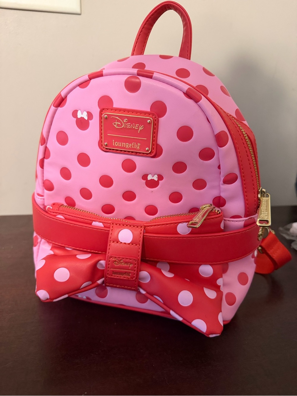 Loungefly Pink and Red Minnie Polka Dot Backpack
